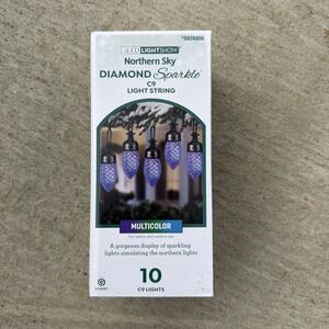 Gemmy Northern Sky Diamond Sparkle Multicolor LED String Light 10 x C9 - 10.5 Ft